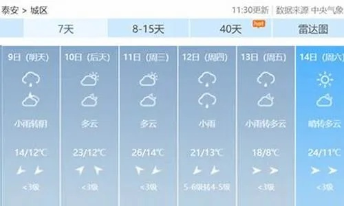 泰安天气预报查询一周（泰安天气预报最新）